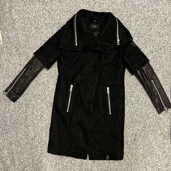 RUDSAK Jackets & Blazers - Rudsak Cece Double Faced Wool with Lamb Leather Sleeves